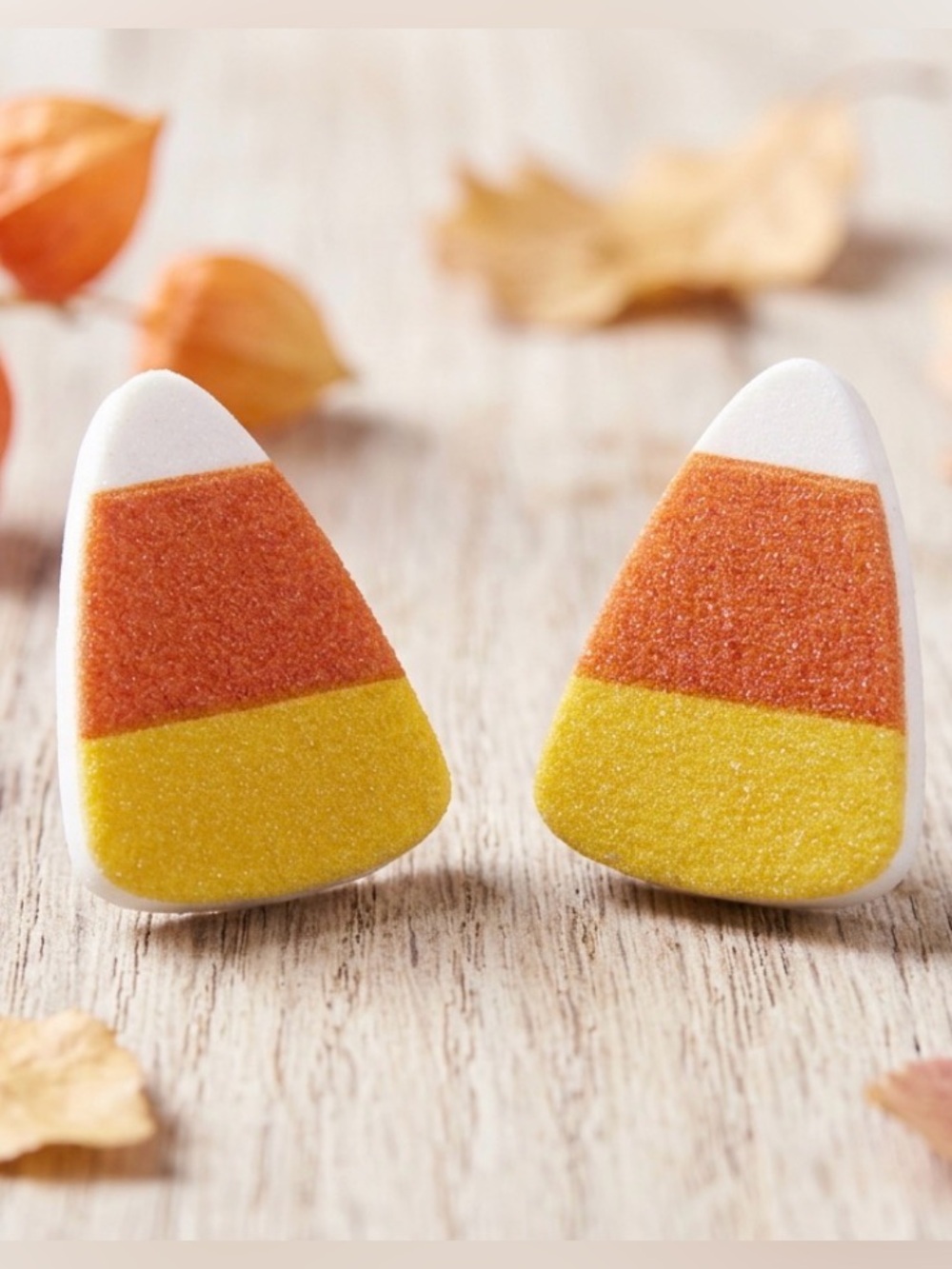 Candy Corn Halloween Stud Earrings